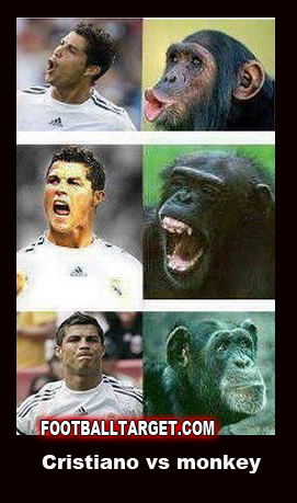 Funny Football Photos on Cristiano Ronaldo Vs Monkey Funny   Football Target